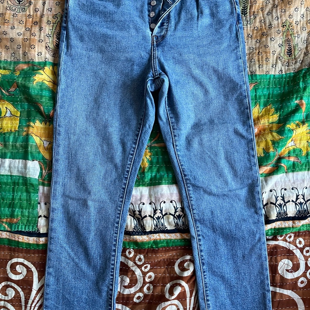 Levi’s high rise button up straight leg jeans